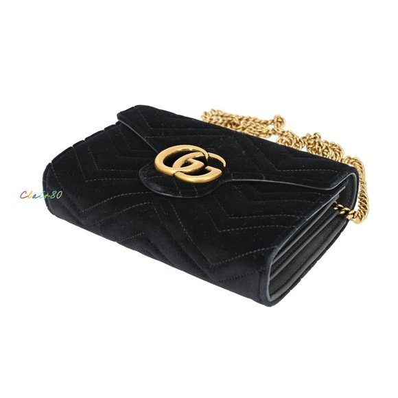 Gucci GG Marmont Matelassé Velvet Chain Bag - Picture 4 of 8